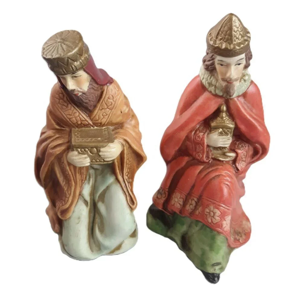Vtg Brinn's Porcelain Nativity 11 PC Set Christmas Holiday Christian